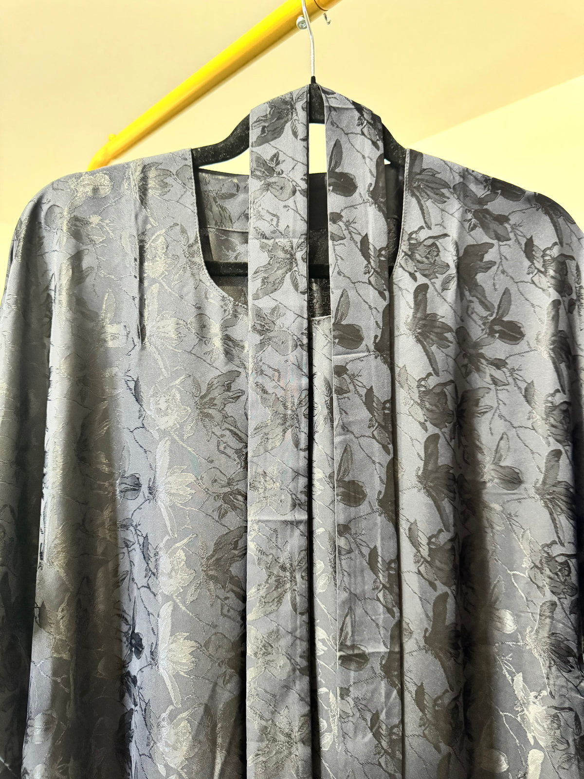 Black Printed Closed Abaya