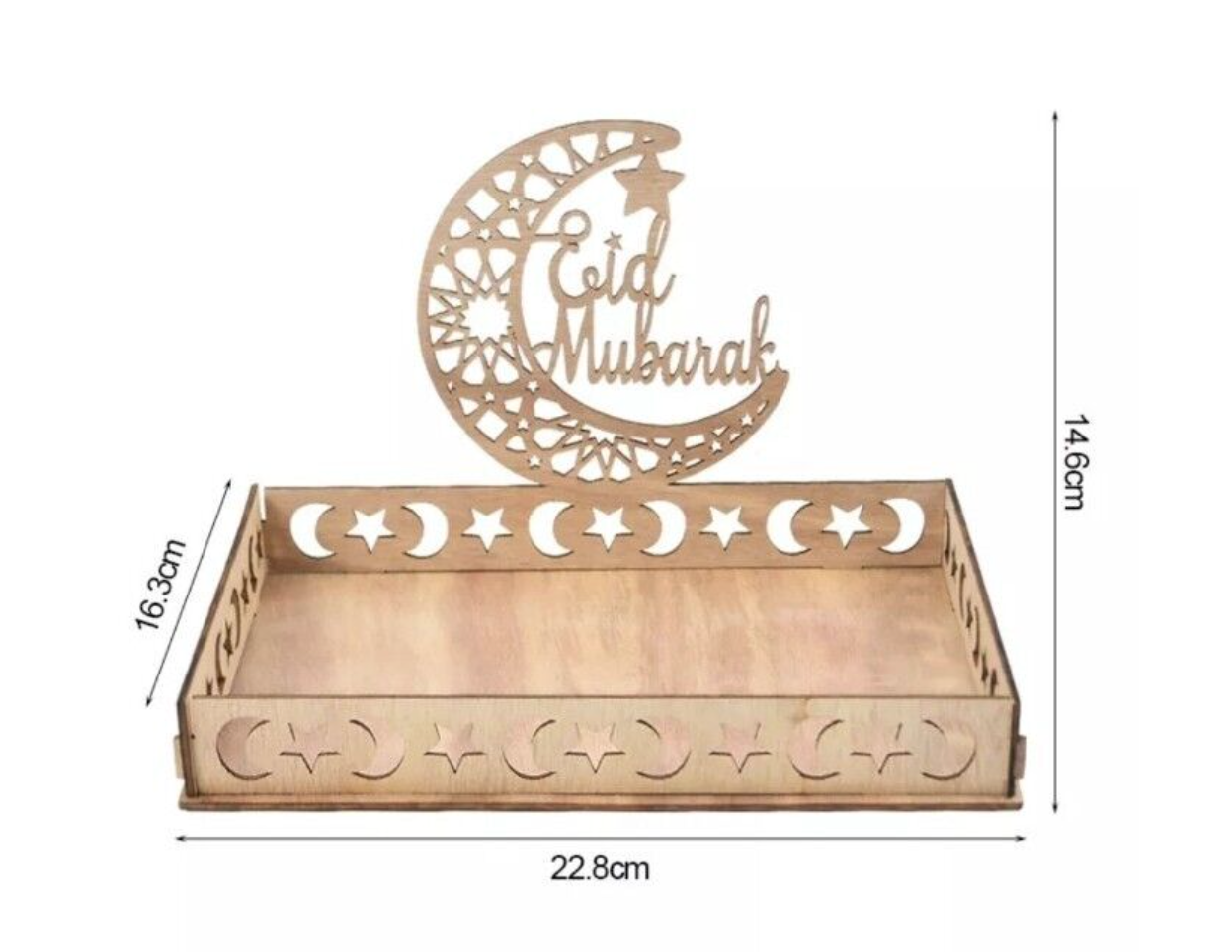 Eid Mubarak Wooden Tray