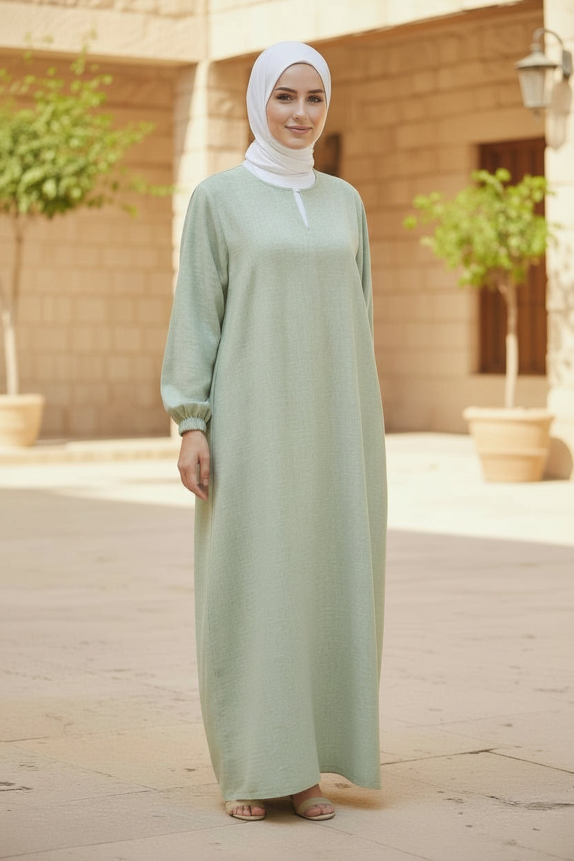 Sage Green Melange Abaya