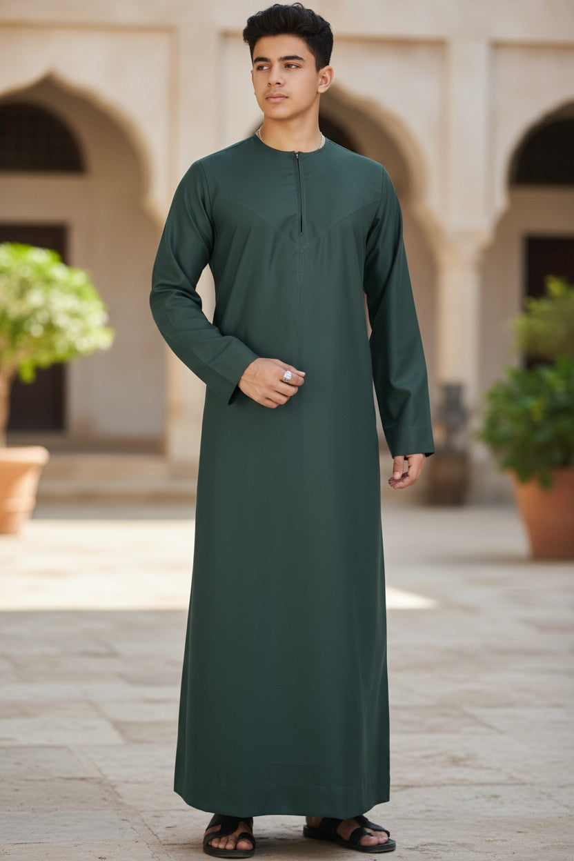Emerald Green Premium Emirati Boys Thobe