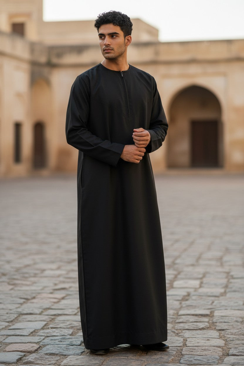 Black Premium Emirati Thobe Men