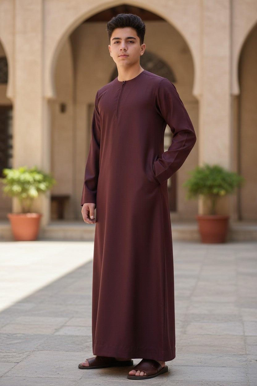 Burgundy Premium Emirati Boys Thobe